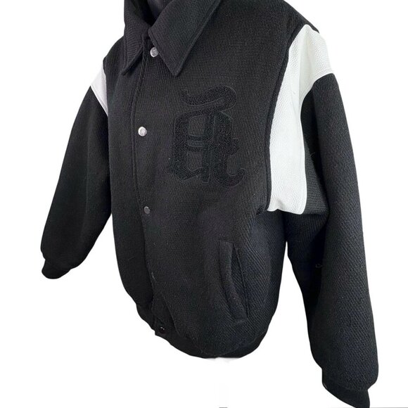 ASK YURSELF Banned Varsity Jacket Black White Men’s M Unisex Women’s XL Academia - Picture 5 of 16